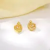 Pendientes Moda Europea y Americana Elegantes Nicho con Estilo Latón Chapado en Oro de 18K Retorcido Retro Concha de Caracol Pendientes Microincrustados