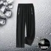 [Estoque Pronto do Fabricante] Calças de Seda Gelada Masculinas Tamanho Grande Perna Reta Casuais de Verão Finas de Nylon.2