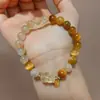 Pulsera de Piedra Ojo de Tigre Dorado Natural para Mujer, Pulsera de Cristal con Diseño de Cristal de Cabello Dorado, Piedra de la Riqueza, Regalo para Novia, Pulsera de Alta Gama