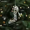 Transfronterizo Nuevo Producto Colgante de Plástico Plateado con Forma Decoración Colgante de Árbol de Navidad Brillante Galvanizado Accesorios Pequeños Adornos de Navidad en Stock