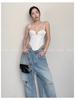 Estilo Idêntico de Yu Shuxin 2024 Novo Sexy Sexy Sutiã Espartilho Estilo Pura Luxúria Colete Suspensório Top Cool Americano