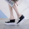 Chinelos de Couro Genuíno com 11cm de Altura Interna Estilo Coreano Novos Originais Meio Chinelos Chinelos com Solado Plataforma Para Usar Fora Sapatos Preguiçosos