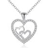 Amazon Cross-border Novos Produtos Coração a Coração Zircônia Pingente Colar Mulheres Luz Luxo Moda Nicho Elegante Love Neck Chain