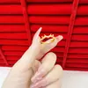 Anillo Chapado en Oro para Mujer, Color Duradero, Diseño de Lujo Ligero de Nicho, Nudo Chino Abierto Vintage Joyería Imitación Oro