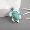 Colgante de Piedra Natural y Cristal Estilo Europeo y Americano Collar DIY Aleación Incrustada Accesorios de Colgante de Joyería de Cristal Transfronterizo