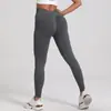 Pantalones de Yoga de Nylon Sin Costuras Estilo Europeo y Americano con Cintura en V para Mujer, Leggings de Cintura Alta con Realce de Glúteos tipo Durazno para Correr al Aire Libre y Fitness para Mujer