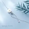 Pulsera de Plata Nalan S925 para Mujer Estilo K Pequeño Fresco Estilo Bosque Margarita Blanca Diamante Único Ajustable S3863