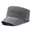 Gorra Plana de Tela Vaquera para Cuatro Estaciones Gorra Militar Retro Lavada Sombrero de Sol para Exteriores de Ocio para Hombres Hombres