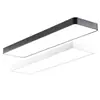 Luz Colgante de Tira LED Oficina Gimnasio Restaurante Luz de Techo Rectangular Marco de Hierro Rejilla de Luz Alta Eficiencia Ahorro de Energía