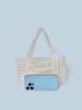 Bolsa Tecida Personalizada Nova de Nicho Feita à Mão com Contas de Cristal Transparente Bolsa de Mão Feminina Bolsa de Mão Fofa Estilo Ins