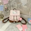 Mochila de Estilo Coreano con Estampado de Gato Dulce y Tapa abatible con Exquisito Colgante de Dibujos Animados Lindo, Mochila Casual de Alto Valor