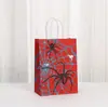 Nueva Bolsa de Compras Transfronteriza Bolsa de Empaque Estampado de Araña Bolsa de Tote de Papel Kraft Bolsa de Regalo para Fiesta Bolsa para Llevar Dulces
