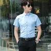 Camisas Casuales de Verano de Manga Corta Transfronterizas al por Mayor 2025 Nuevas Camisas de Manga Media Modernas Estilo Coreano Ropa Formal de Negocios Profesional