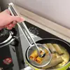 Desnatador de Aceite Multifuncional, Colador de Aceite de Comida, Desnatador de Aceite para Comida Frita de Acero Inoxidable, Malla Filtrante, Pinza para Comida