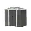 Cobertizo de herramientas para exteriores, Patio jardín, Cuarto de almacenamiento simple para patio, Cobertizo de utilidad metálico móvil