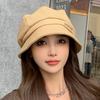 Sombrero de pescador de Corea del Sur, otoño e invierno, nuevo, de anís estrellado, para niños, color sólido, con cara pequeña, gorro de lavabo, boina para todo tipo de clima