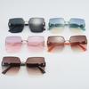 Nuevas gafas de sol para mujer de marca grande H home, punto caliente de Little Red Book y TikTok, venta directa de fábrica, corte de borde sin marco, degradado adelgazante