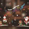 2023 Nuevas decoraciones navideñas, pegatinas electrostáticas para puertas de vidrio y ventanas, suministros para arreglos de pared navideños.