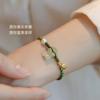 Jade Hetian Natural Hebilla Ping An Pulsera Trenzada de Conejo Donut Conejo de Orejas Largas Marca Zi Fu Perla al por Mayor