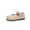 Zapatos Mary Jane de piel para niña con suelas blandas, estilo otoño, zapatos de princesa de suela blanda, zapatos de vestir infantiles estilo retro, negros y rojos, versátiles