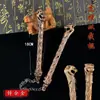 Arma de Metal Cajado de Dragão Aro Dourado Bastão Cajado de Tigre Nunchaku Modelo de Arma Liga de Zinco Ornamento de Nunchaku Brinquedo para Menino