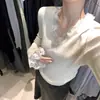 2025 Cachemir Versátil Design Renda Costura Cor Pura Gola V Suéter Tricotado Slim Camisa Base Top Roupa Feminina