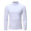 Comércio exterior transfronteiriço Camiseta masculina de manga comprida, tamanho grande, gola baixa, pulôver, cor sólida, lã, manga comprida, camisa de baixo