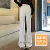 2026 Novas Calças Micro Flare Elegantes Versáteis para o Trabalho Slim Fit Justas Casuais Estilo Outono/Inverno Com Veludo Interno Sensação Relaxada Calças Femininas