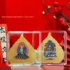 Pegatinas para Teléfono Móvil de Oro Puro 999 de las Ocho Deidades Guardianas, Una Hoja Una Bodhi, Buda del Zodíaco, Pegatinas Doradas Impresas a Color de los Doce Zodíacos