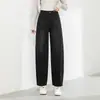 Jeans Feminino Outono Novo Cintura Alta Petite Jeans Perna Larga Design Scimitar Jeans Feminino