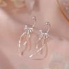 Aretes de Lazo de Pin de Plata 925 2024 Nuevos Explosiones Aretes de Lujo Ligero Aretes de Alta Gama para Mujer