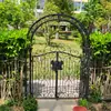 Arco de Boda para Patio de Hierro Forjado Soporte para Flores Puerta Estilo Europeo Tapa de Pilar de Aleación de Aluminio para Patio Puerta de Arco para Villa Puerta de Doble Apertura para Jardín