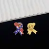 Novo Broche de Fita Floral para o Dia da Independência Americana com Estrelas e Listras, Acessório Versátil Comemorativo de Esmalte da Moda, Venda Quente Transfronteiriça