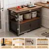 Rack de Cozinha Multifuncional Mesa de Corte de Legumes Bancada Armário de Chão Multicamadas Pratos Forno de Micro-ondas Armazenamento Armário Lateral