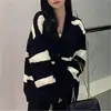 Cárdigan de punto informal con cuello en V 2026 primavera, otoño, invierno nuevo estilo japonés holgado extragrande dulce suéter abrigo para mujer