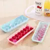 Forma de Gelo Redonda com 14 Compartimentos e Tampa, Bandeja de Gelo Plástica de Camada Dupla, Forma de Gelo Redonda em Formato de Coração, Caixa de Gelo, Máquina de Gelo, Bandeja de Gelo de Silicone
