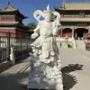 Escultura Personalizada em Pedra de Estátuas de Buda em Mármore Branco: Buda da Medicina de Três Faces, Bodhisattva Guanyin, Bodhisattva Manjushri e Deus da Riqueza dos Nove Caminhos para Exposição ao Ar Livre