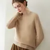 Nuevo suéter de punto suelto para mujer, cuello redondo, 100% cachemira pura, estilo ligero y maduro, prenda básica para otoño e invierno