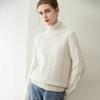 Otoño e Invierno Doble Hilo Engrosado Cálido Interior Cachemir Tejido de Punto para Mujer Cuello Alto Jersey Tejido Suelto Camisa Base