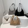 Bolsa Feminina Casual Grande Capacidade Veludo Cotelê 2025 Estilo Artista Nova Primavera Simples de Ombro/Axila Tote Portátil
