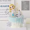 Decoración de Pastel Princesa Elsa Figuras Frozen Adornos Castillo Copo de Nieve Inserts Horneado Cumpleaños Niña Bebé