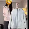 Jaqueta e moletom versáteis de estilo coreano, simples e de corte justo para mulheres, nova coleção primavera e outono, roupas casuais esportivas com capuz, para yoga e jaqueta fitness