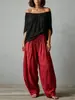 Conjunto de calça pantalona casual de alta qualidade com top ombro a ombro para mulheres, novo estilo de verão transfronteiriço europeu e americano 2026