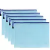 Bolsa de archivo A4 de PVC de colores, bolsa de almacenamiento transparente impermeable y a prueba de polvo, bolsa para documentos con cremallera de rejilla, personalizable