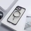 Funda nicho simple y elegante adecuada para múltiples modelos de Apple, estilo coreano, a prueba de golpes, magnética, con protector de lente incorporado, funda de teléfono transparente