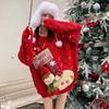 Tema de Natal Desenho Animado Roupa Exterior Pulôver 2024 Nova Chegada Suéter Tricotado Feminino Outono e Inverno Padrão Tridimensional Top Indústria Pesada Moderno
