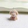 Resina Flocado Tridimensional Dibujos Animados Lindo Perrito Llavero Colgante Bolso Colgante Joyería Colgante Decoración Al Por Mayor