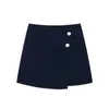 Conjunto de Tricô com Botões Color Block e Saia Curta, Moda Versátil Casual Slim-Fit Europeia e Americana Transfronteiriça de Verão