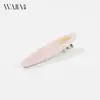 Pinza para el pelo de acetato Wjia Primavera Nueva, Pinza Lateral Hoja de Sauce, Pinza para Flequillo de Mujer, Pinza de Pico de Pato Ovalada con Etiqueta Dorada, Accesorio para el Cabello