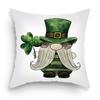 Juego de Fundas de Almohada Transfronterizo. Set de Cuatro Piezas Día de San Patricio Piel Melocotón Estampada Funda para Cojín de Sofá de Sala de Estar Cojín de Dormitorio